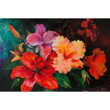 Large Oil Canvas of Flowers